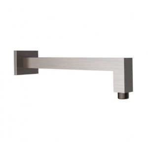 Square Brushed Nickel Horizontal Shower Arm 400mm
